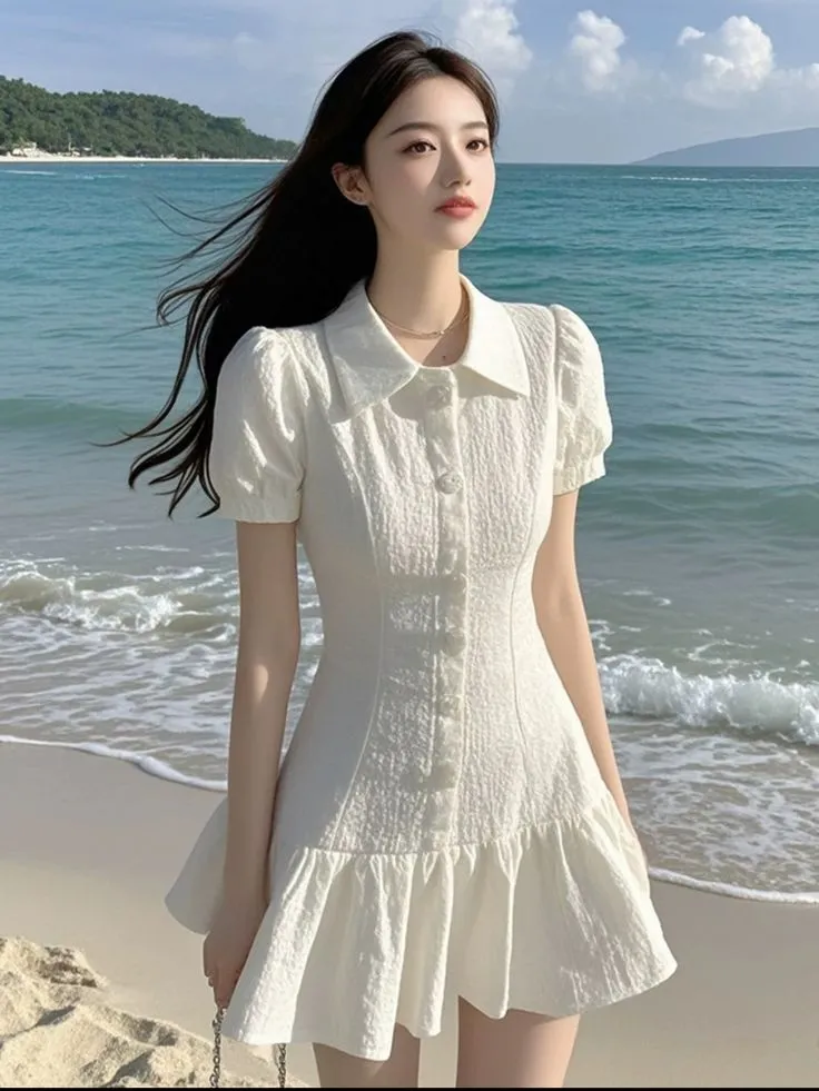 Váy trắng xinh đẹp mặc định tạo nên vẻ thanh thoát và quyến rũ