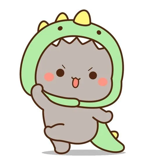 Chibi avatar đôi khủng long tạo nên hình ảnh dễ thương và vui tươi