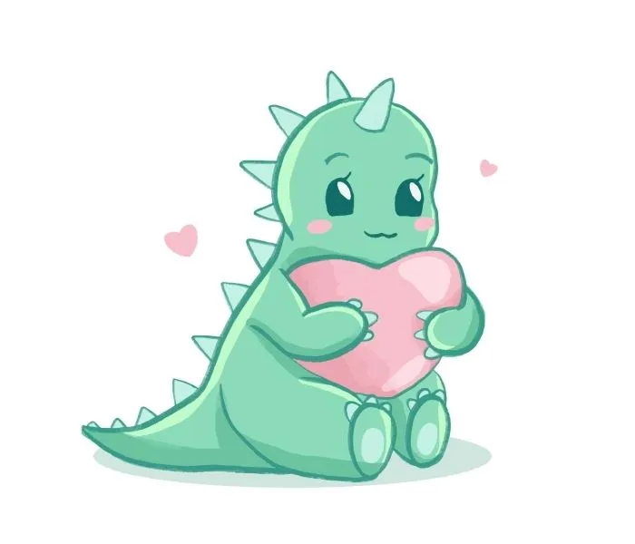 Hình nền khủng long xanh cute tạo không gian dễ thương và thú vị