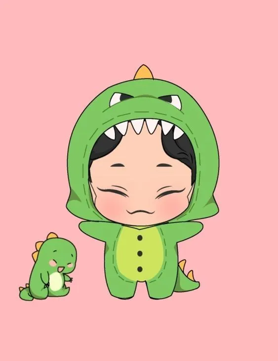 Cute avatar khủng long hồng tạo nên hình ảnh dễ thương và tươi sáng