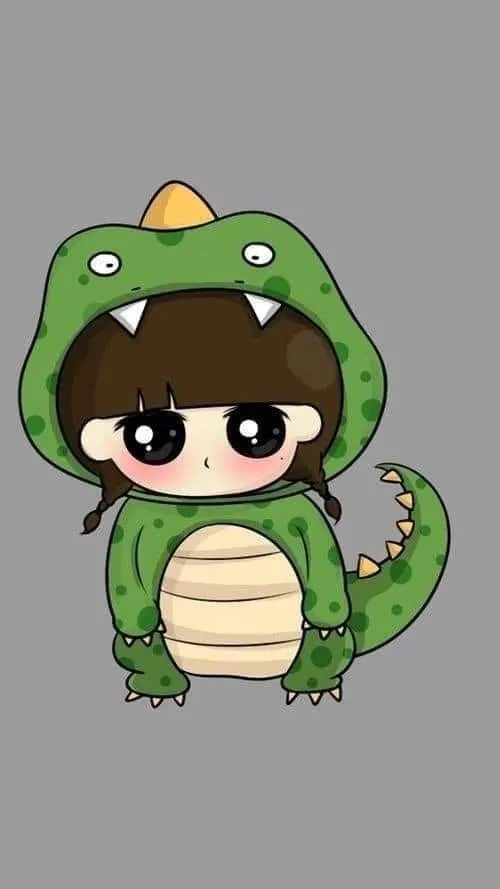 Hình nền chibi avatar khủng long tạo hình ảnh dễ thương và vui tươi