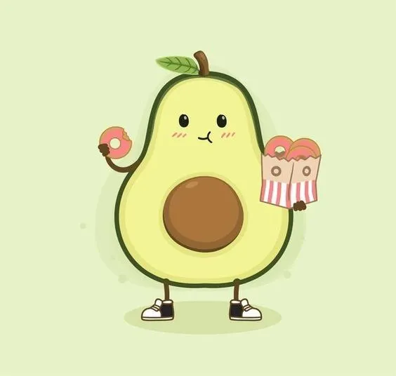 Dễ thương hình nền trái bơ cute tạo không gian tươi vui