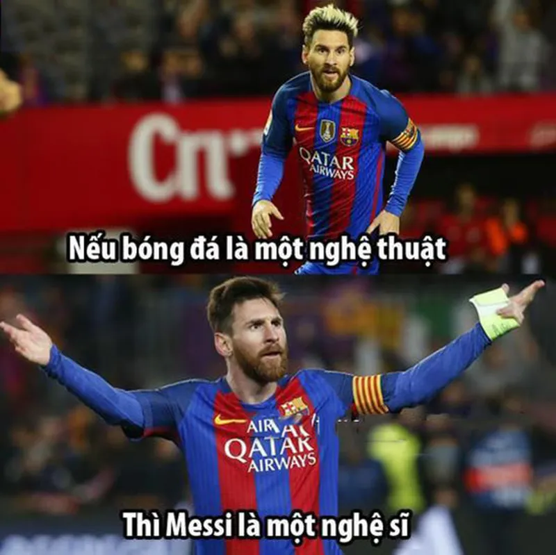 Meme ảnh Messi luôn khiến fan bóng đá cười không ngừng.