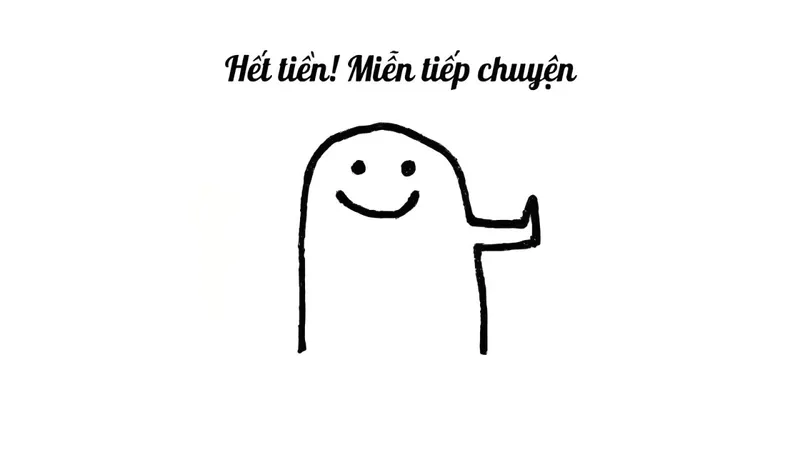 Không còn gì trong ví, hết tiền meme chính là biểu tượng cho nỗi đau không tiền trong tay.