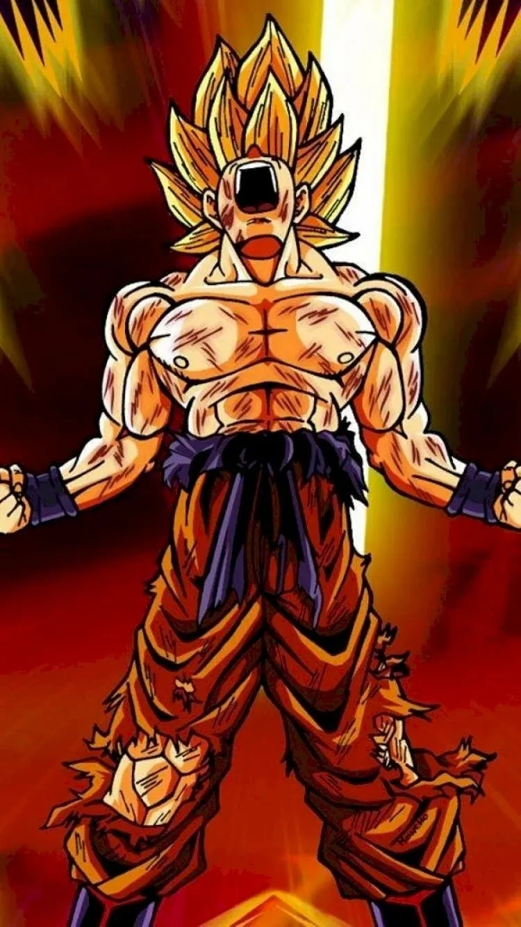 Hình nền máy tính Songoku làm nổi bật sức mạnh và sự quyết liệt