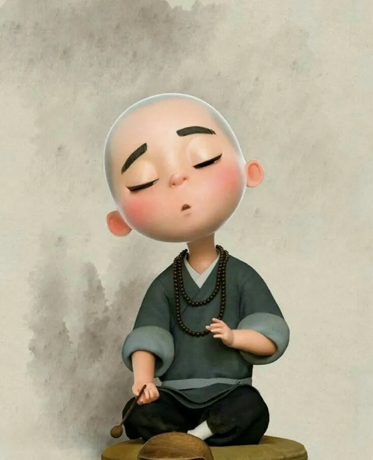 Hình chú tiểu đẹp nhất với vẻ ngây thơ dễ thương trong khung cảnh tĩnh lặng