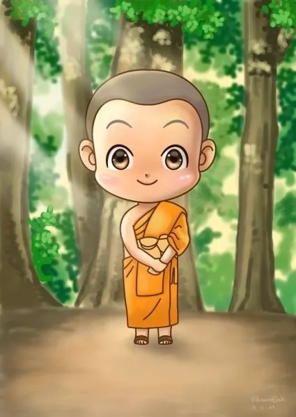 Hình ảnh chú tiểu đáng yêu với nụ cười ngây thơ làm say lòng người