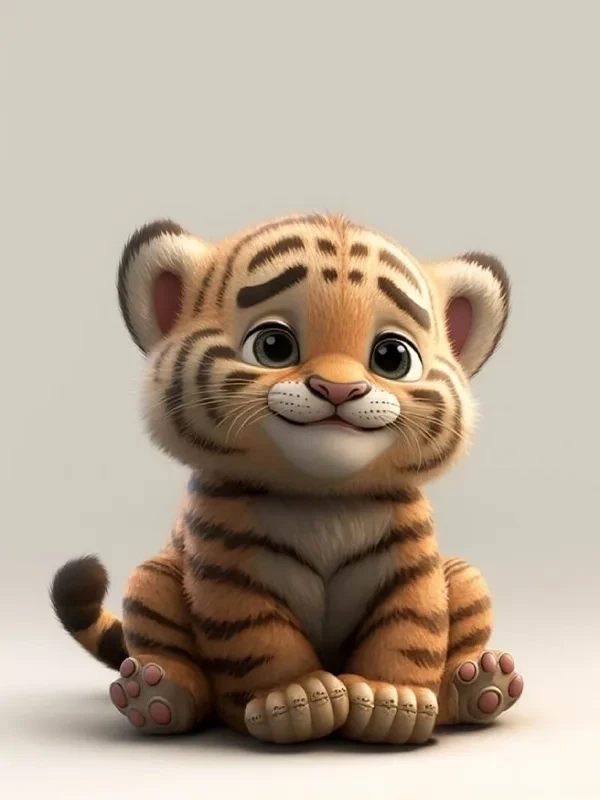 Hình nền con hổ cute mang đến vẻ đáng yêu và sống động tự nhiên