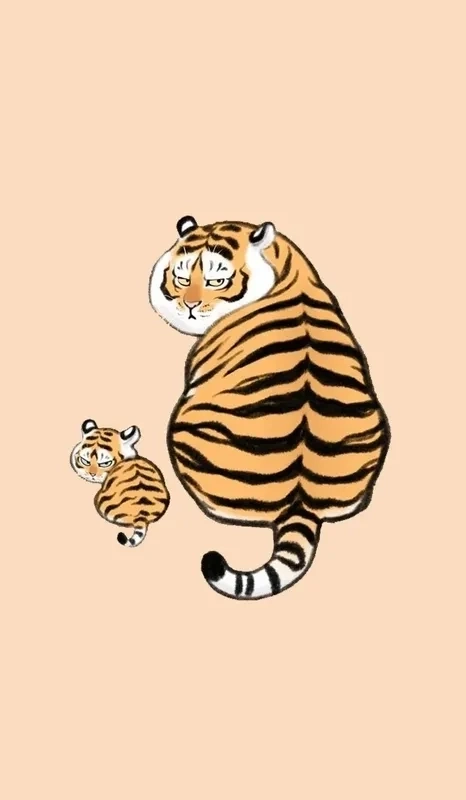 Hình nền cọp cute tạo điểm nhấn bởi nét ngộ nghĩnh và đáng yêu