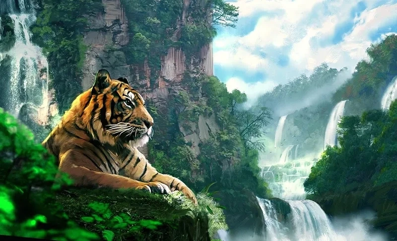 Hình nền đẹp 3D hổ thể hiện sự oai phong và sống động trong từng chi tiết