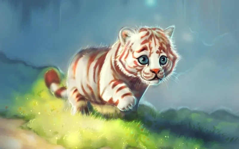 Hình nền hổ dễ thương nổi bật với nét ngộ nghĩnh và dễ mến