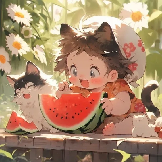 Hình nền dưa hấu cute mang đến không gian hiển thị dễ thương và tươi mát
