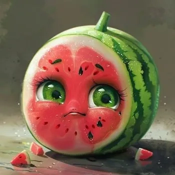 Hình nền quả dưa hấu cute tạo cảm giác ngọt ngào và sinh động cho màn hình