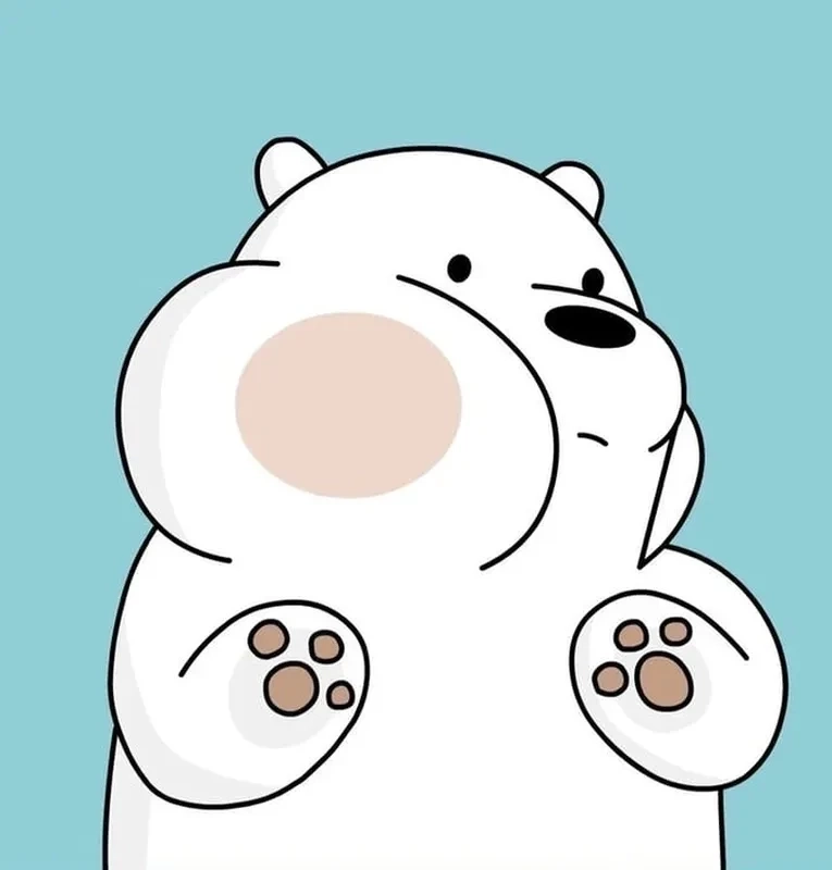 Hình gấu trắng cute dễ thương, phù hợp làm hình nền