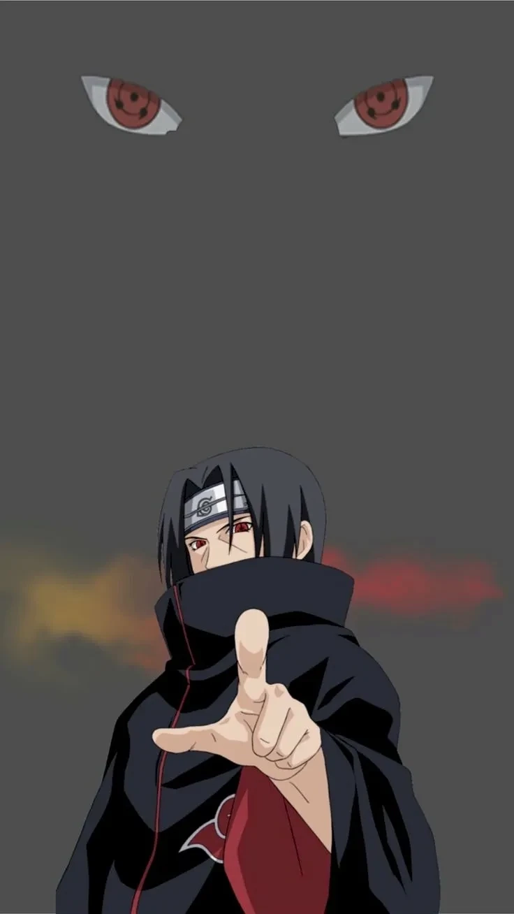 Ảnh Itachi Sharingan thể hiện đôi mắt sắc bén và sức mạnh đặc biệt