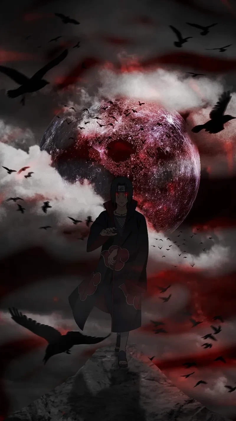 Hinh nen Itachi tạo nên không gian sống động và đầy cảm hứng cho màn hình