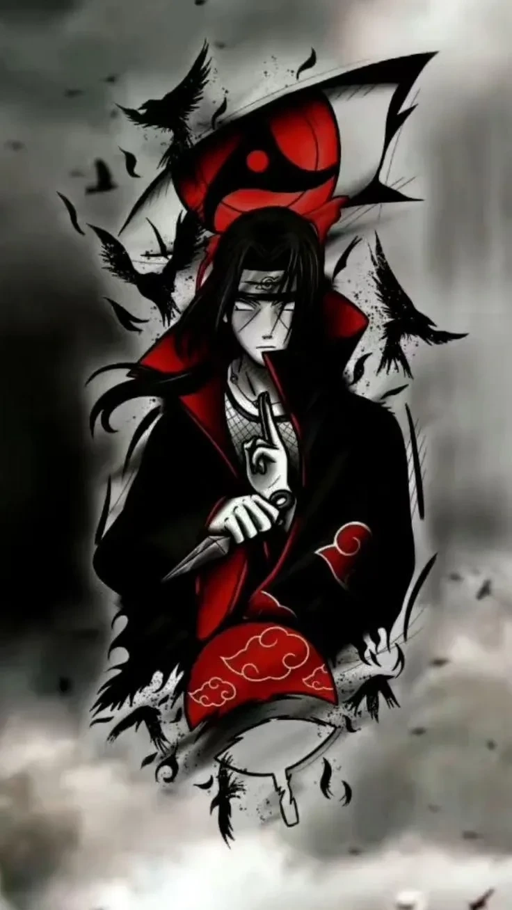 Hình nền Sharingan Itachi khắc họa đôi mắt sắc bén và sức mạnh đặc biệt