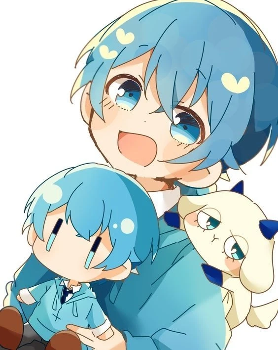 Avatar anime nữ màu xanh dương với nét vẽ tinh tế và dễ thương