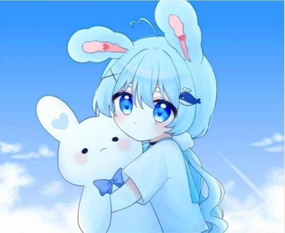Hình xanh dương cute mang phong cách đơn giản nhưng không kém phần ấn tượng