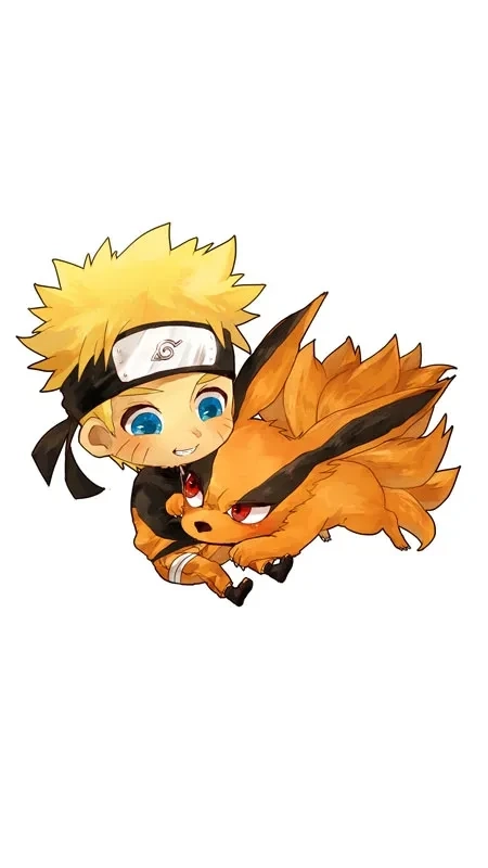 Ảnh Naruto Cửu Vĩ cute thể hiện sự dễ thương và sức mạnh độc đáo