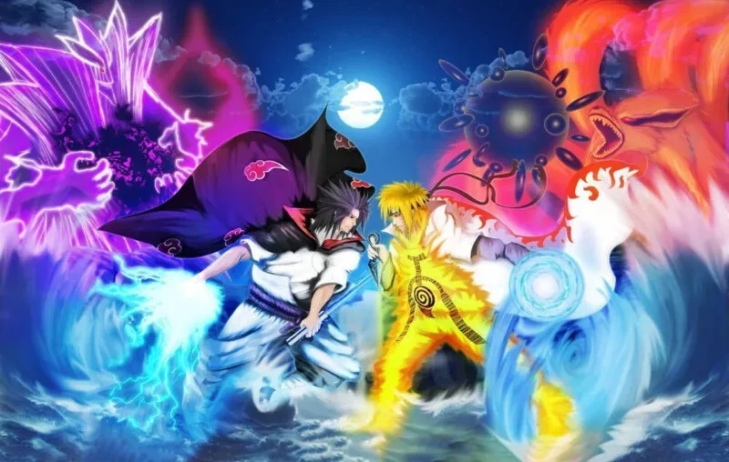 Hình Naruto chibi gợi lên sự đáng yêu nhưng vẫn giữ nét đặc trưng mạnh mẽ