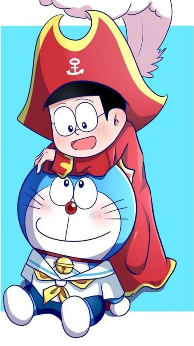 Hình vẽ Doraemon và Nobita mang lại cảm giác gần gũi và đáng yêu