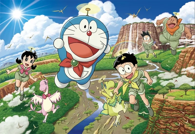 Hình ảnh của Doraemon và Nobita khắc họa tình bạn vượt thời gian