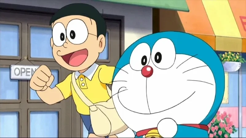 Ảnh của Doraemon và Nobita lưu giữ những khoảnh khắc vui vẻ và đáng yêu