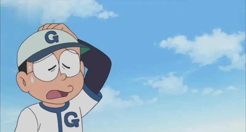 Hình ảnh của Nobita ngầu khắc họa sự mạnh mẽ và tinh thần quyết tâm