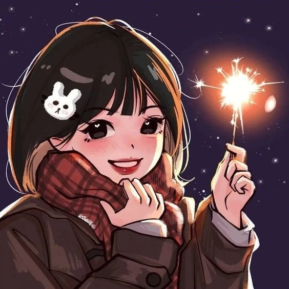 Ảnh anime tết đôi lãng mạn, phù hợp cho mùa xuân tươi đẹp
