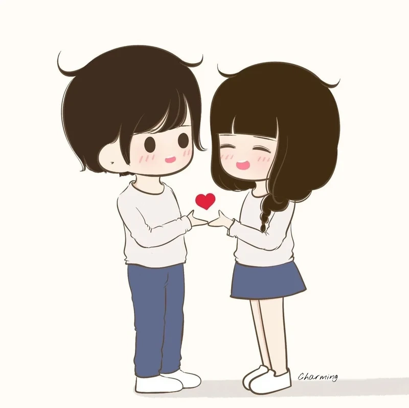 Avatar cute cặp đôi tình yêu đang yêu dễ thương tạo ấn tượng đẹp