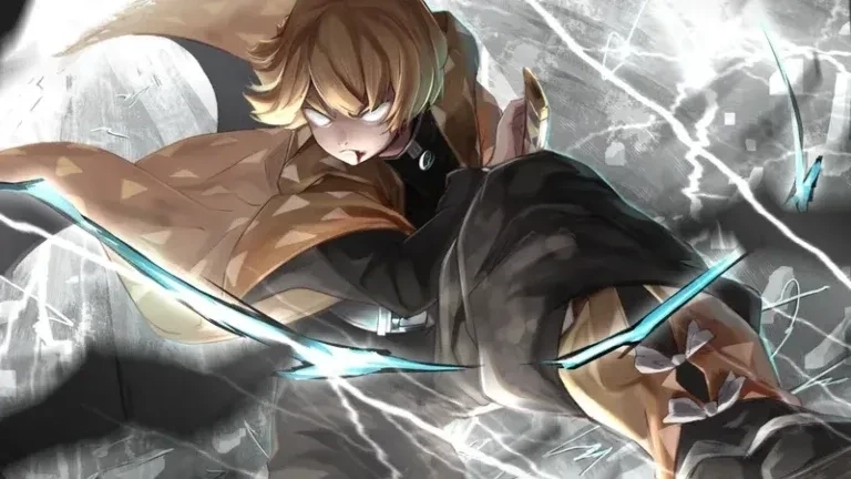 Hình anime Zenitsu với phong cách vẽ chi tiết và sống động