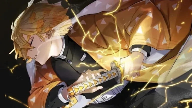 Hình Kimetsu Yaiba Zenitsu tái hiện nhân vật với nét đặc trưng