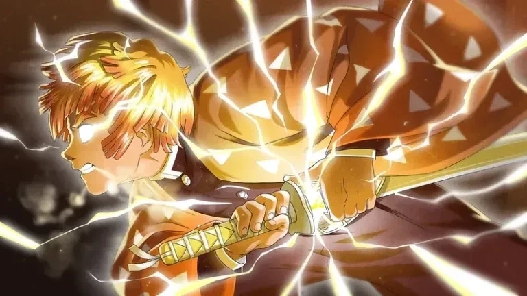 Hình nền Kimetsu Yaiba Zenitsu làm nổi bật không gian màn hình