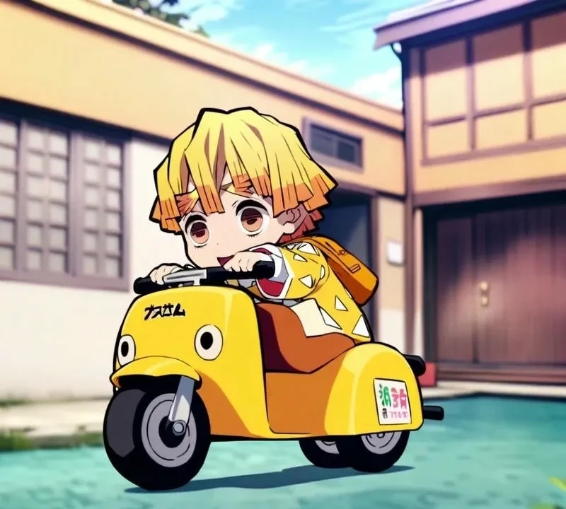 Hình nền Zenitsu chibi mang lại cảm giác tươi vui cho màn hình