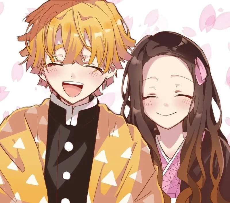 Hình Nezuko và Zenitsu thể hiện khoảnh khắc đáng nhớ giữa hai nhân vật