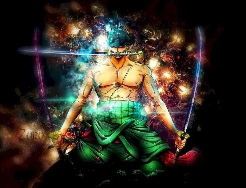 Ảnh nền zoro 4k thể hiện sự mạnh mẽ, rất phù hợp làm hình nền