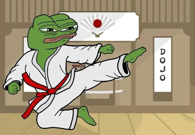 Hình ảnh meme ếch bịt miệng, biểu cảm đầy thú vị và độc đáo.