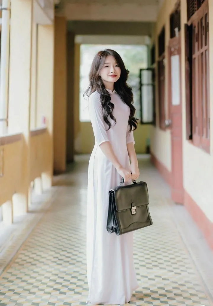 ảnh gái xinh mặc áo dài mỏng