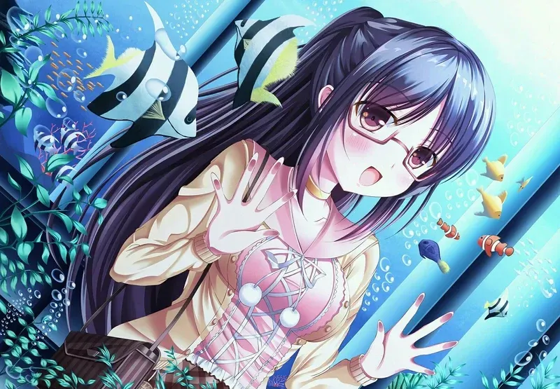 ảnh cô gái cute đeo kính anime