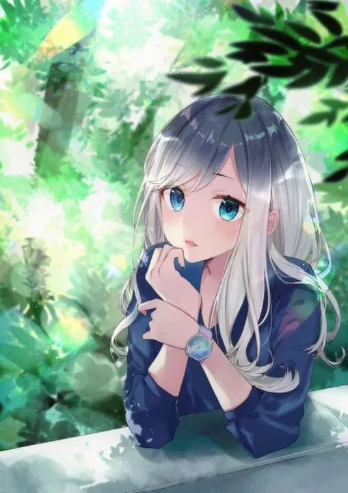 Cô gái anime buồn thể hiện sự trầm tư và nét đẹp tinh tế