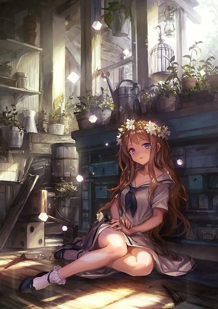 Ảnh anime cô gái buồn với ánh mắt trầm lặng và cảm xúc rõ rệt
