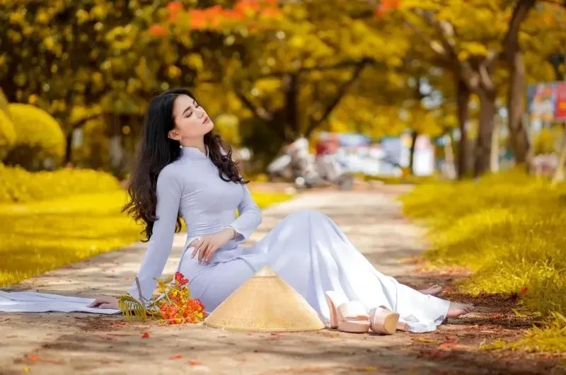 hình gái xinh áo dài
