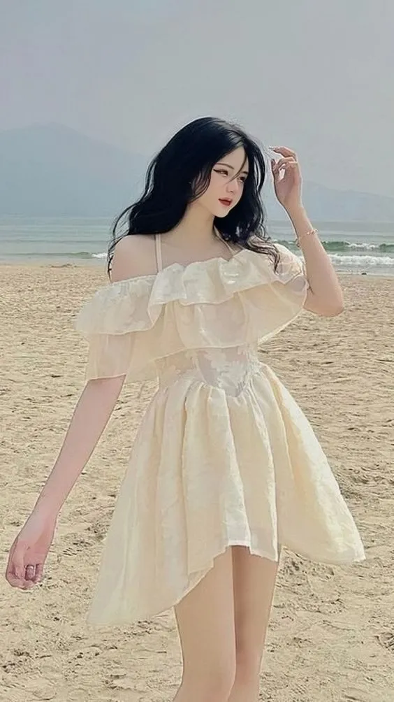 Hình ảnh gái xinh mặc váy trắng, cuốn hút với vẻ đẹp tự nhiên
