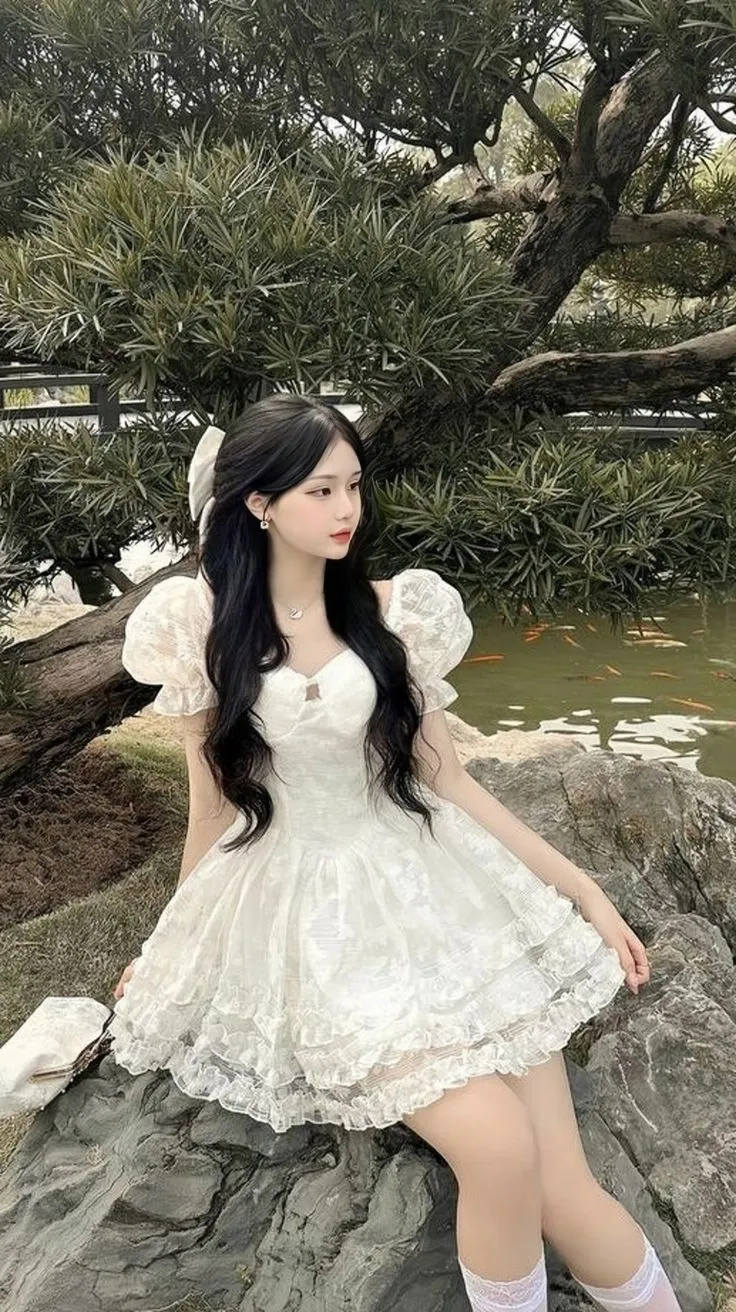 Váy trắng 2 dây, tạo điểm nhấn với phong cách nhẹ nhàng