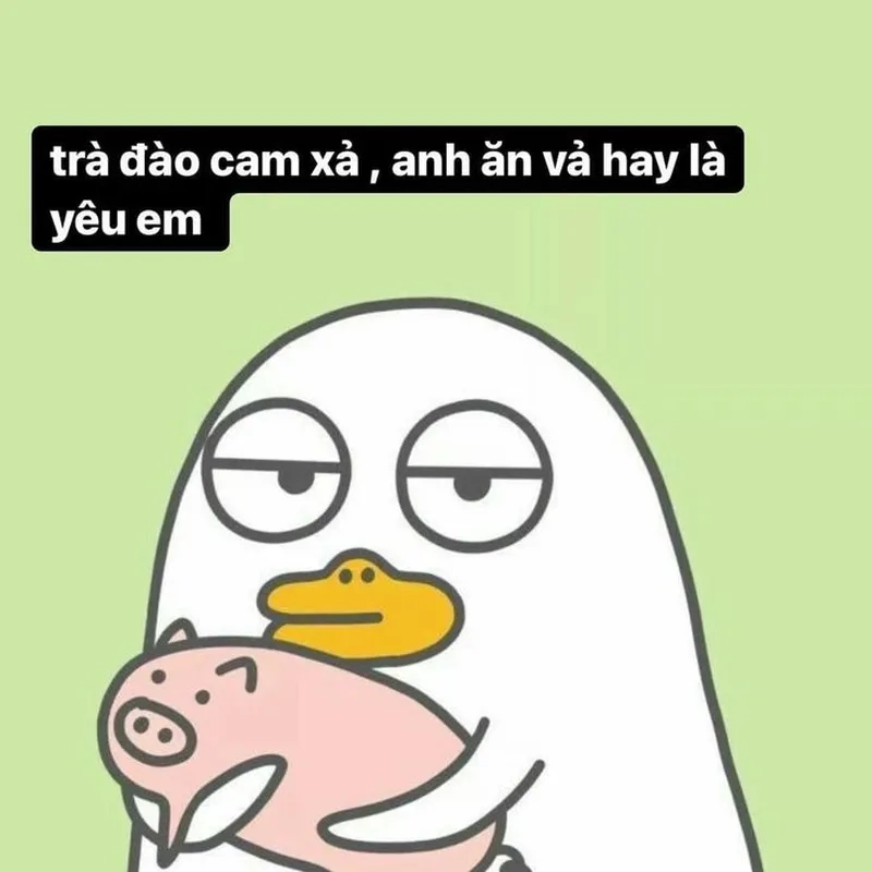 Meme con vịt vàng hài hước, nổi bật trong mọi cuộc trò chuyện.