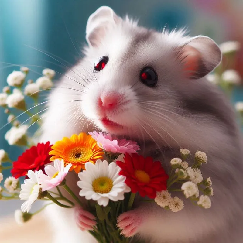 Meme chuột hamster chào bạn “Hi” siêu dễ thương, cực kỳ vui nhộn.