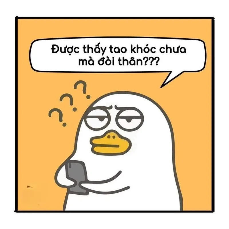 Meme con vịt trắng cute làm hình nền siêu xinh.