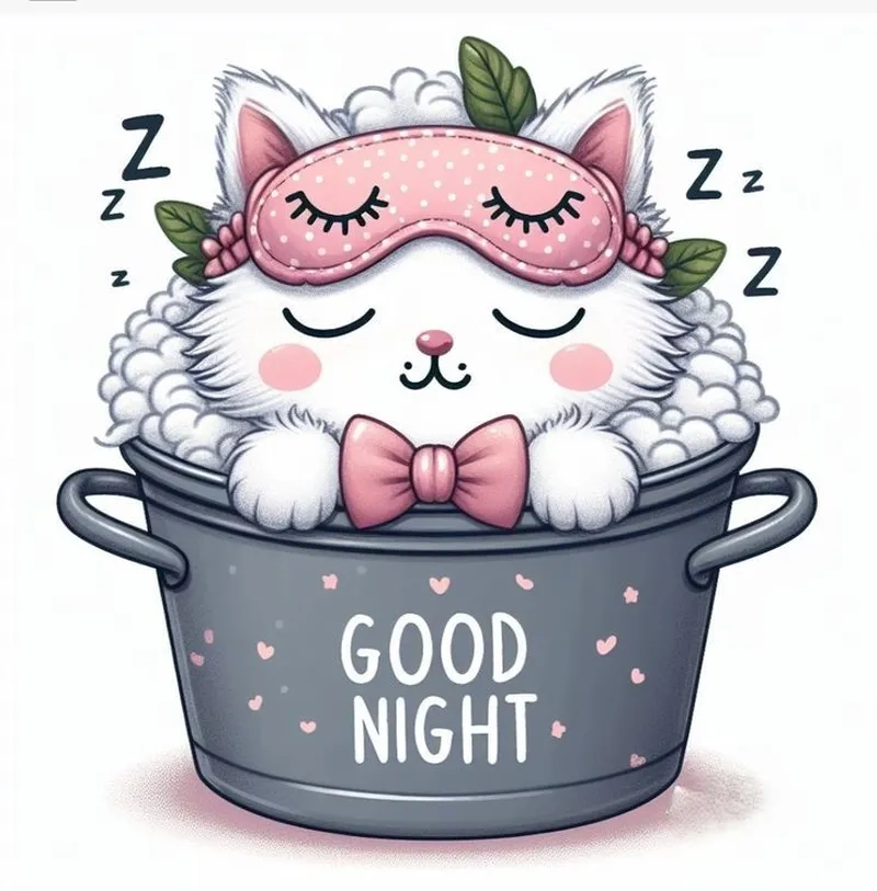 Khép lại ngày dài bằng good night cat meme cực kỳ dễ thương.