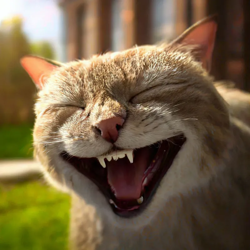 Với biểu cảm meme mèo cười nhếch mép, bạn sẽ cảm nhận được sự xảo quyệt trong nụ cười đáng yêu ấy.